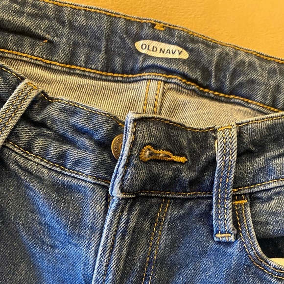 Old Navy Dk Blue Denim Jeans, High Rise, Wide Leg, Size 6 - Picture 2 of 8
